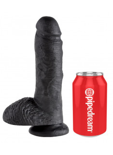 8" Cock with Balls Black