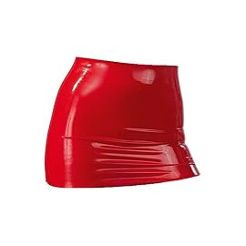Latex Mini Skirt Red