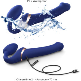 Multi Orgasm Bendable Strap-on L Blue 2