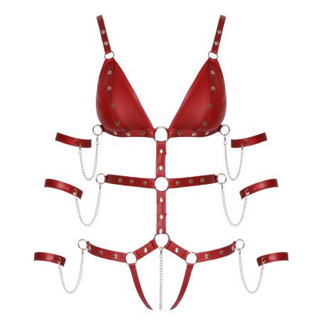 Harness Body Red With Chain