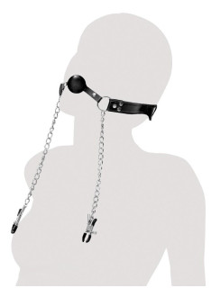 Deluxe Ball Gag and Nipple Clamps 2