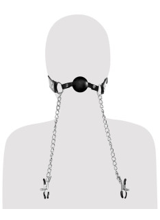 Deluxe Ball Gag and Nipple Clamps