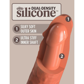 6" Dual Density Silicone Cock Tan 3