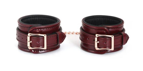 Luxury Leather Ankle Cuffs Red