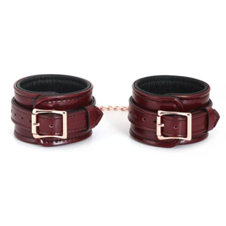 Luxury Leather Ankle Cuffs Red