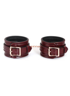 Luxury Leather Ankle Cuffs Red