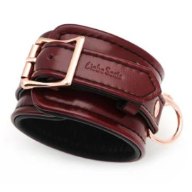 Luxury Leather Ankle Cuffs Red 2