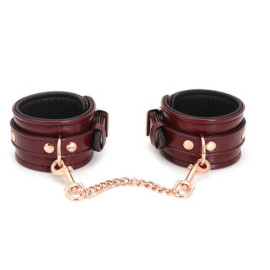 Luxury Leather Ankle Cuffs Red 3