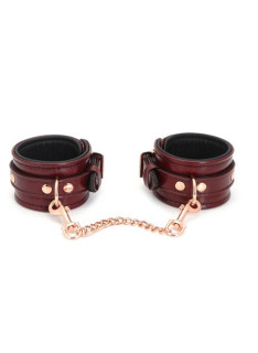 Luxury Leather Ankle Cuffs Red 3