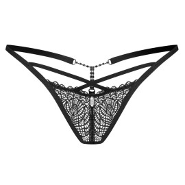 String Nero Con Gioiello