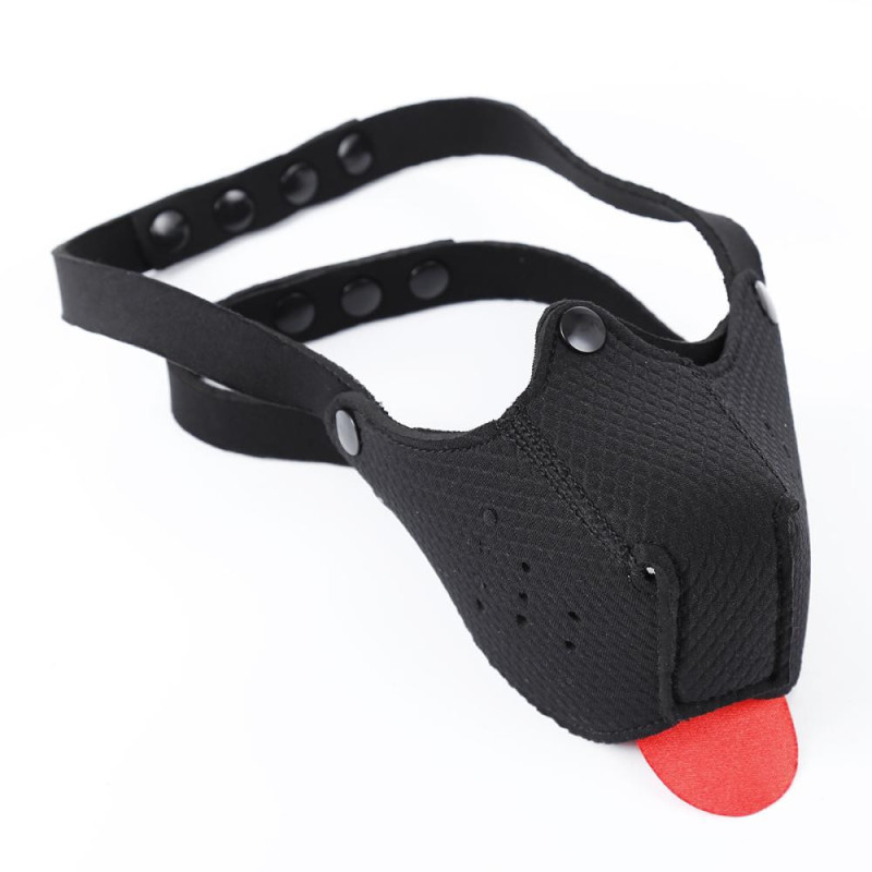 Dog Mask Nera Lingua rossa