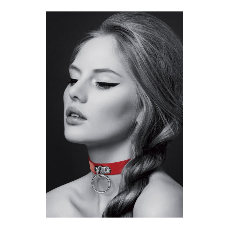 Collare Rosso Con Anello