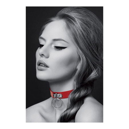 Collare Rosso Con Anello