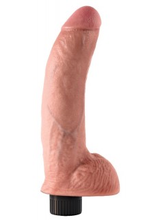 9" Vibrating Cock With Balls 2