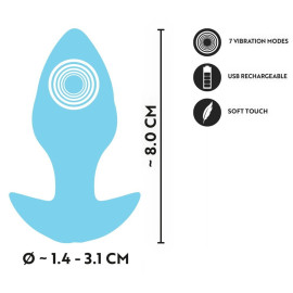 Plug Vibrante Ricaricabile Azzurro 3