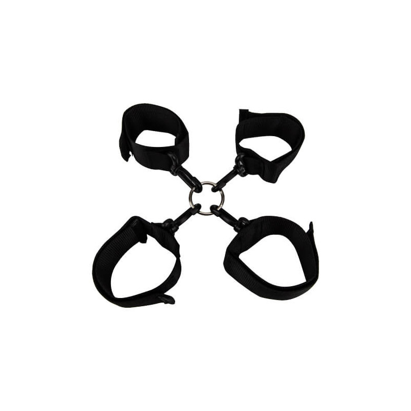 Hogtie Nero Con Manette e Cavigliere