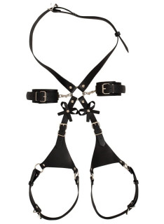 Bad Kitty Harness with Cuffs - Imbragatura con manette simil pelle 3