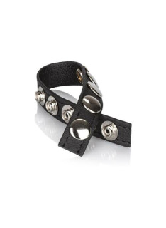 Leather Multi-Snap Ring - anello fallico con bottoni in pelle 2