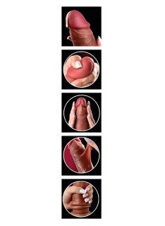 Fallo Pelle Mobile 20cm - Dildo Con Ventosa Effetto Pelle Che Si Muove 3