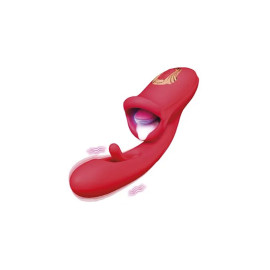 Crazy Tongue Red - Vibratore rabbit con bocca lecca clitoride 2