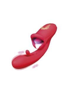 Crazy Tongue Red - Vibratore rabbit con bocca lecca clitoride 2