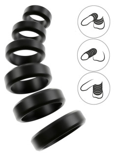 Cock & Ball Stretching Kit - Set di anelli fallici elastici per pene o testicoli. 2