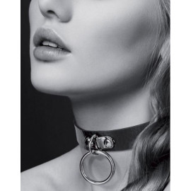 Collare Nero Con Anello