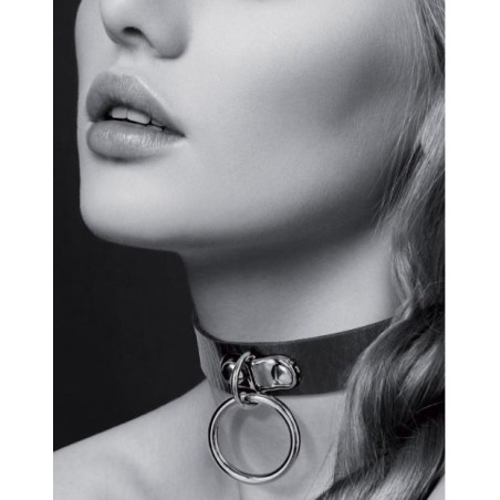 Collare Nero Con Anello