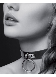 Collare Nero Con Anello